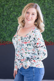 WAREHOUSE Alyssa Long Sleeve Top - Winter Berry