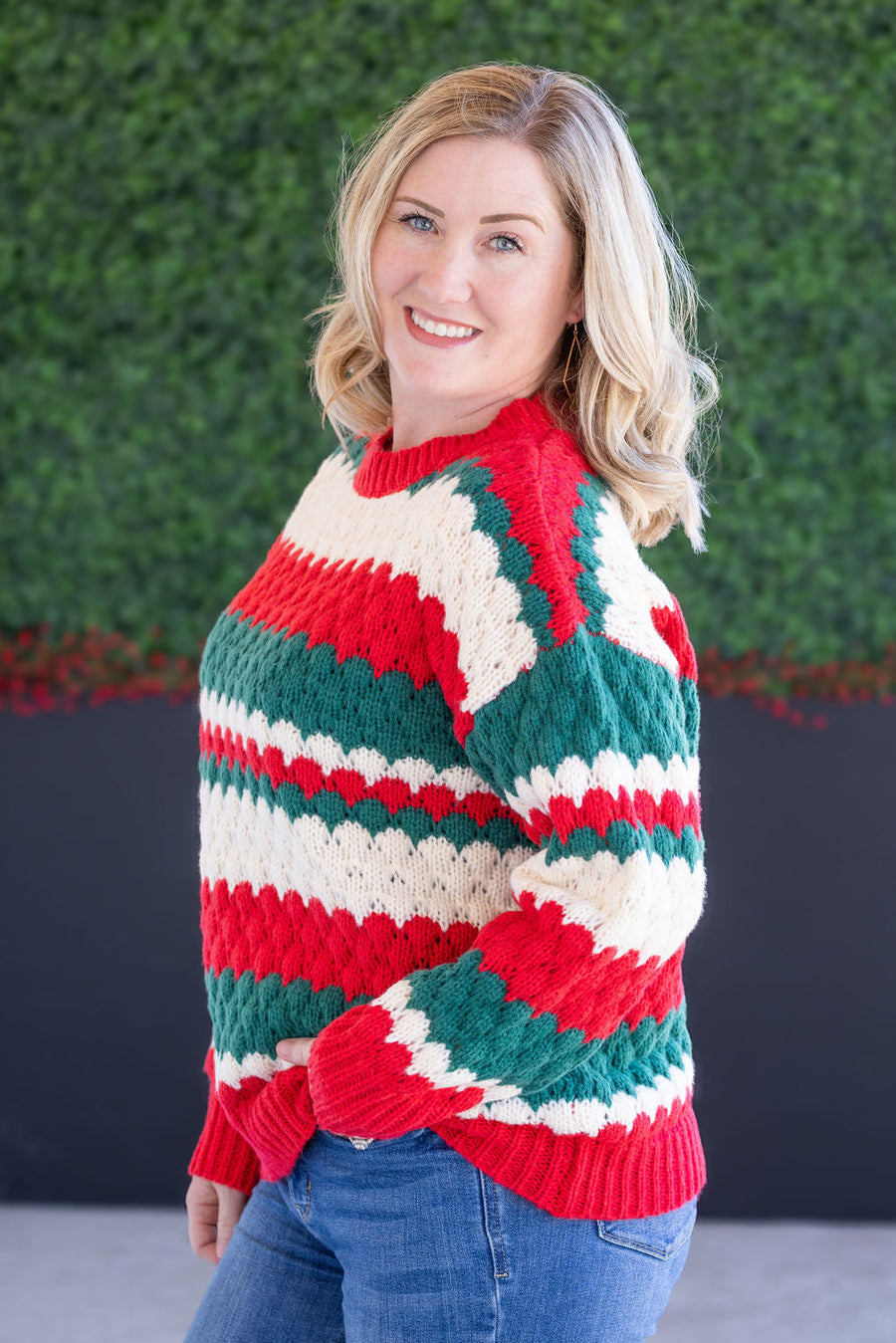 WAREHOUSE Christmas Stripes Sweater