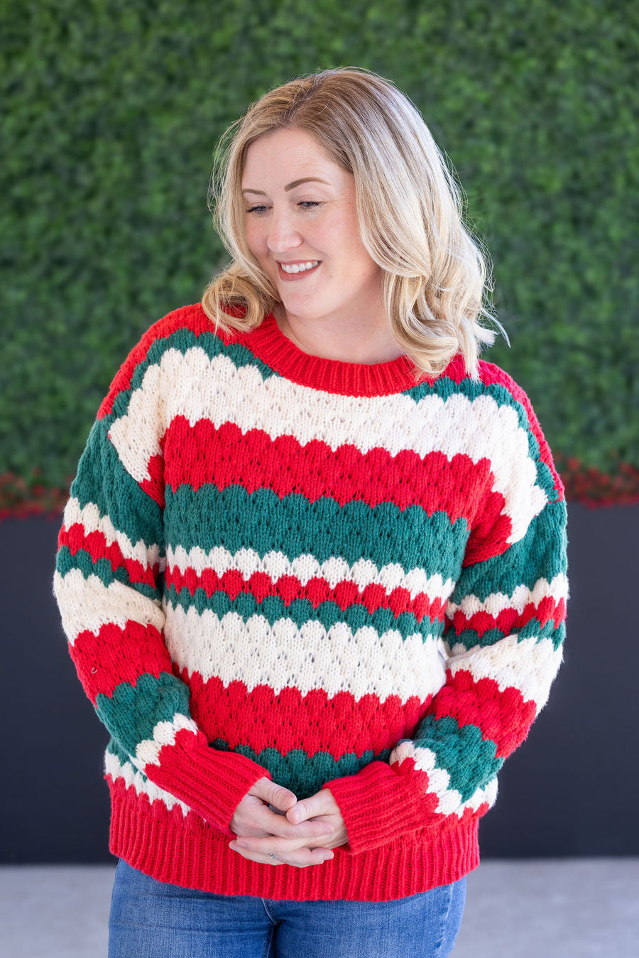 WAREHOUSE Christmas Stripes Sweater