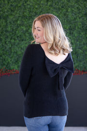 WAREHOUSE Bridget Back Bow Sweater - Black