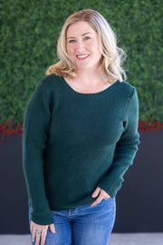 WAREHOUSE Bridget Back Bow Sweater - Hunter Green