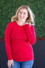 WAREHOUSE Blair Long Sleeve Top - Red