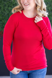 WAREHOUSE Blair Long Sleeve Top - Red