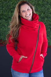 WAREHOUSE Quinn ZipUp Cowl - Red