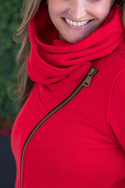 WAREHOUSE Quinn ZipUp Cowl - Red