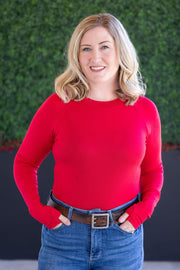 WAREHOUSE Blair Long Sleeve Top - Red