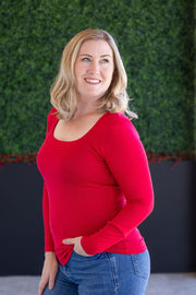 WAREHOUSE Alyssa Long Sleeve Top - Red