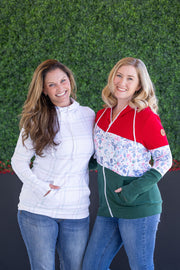 WAREHOUSE Colorblock Fullzip - Red, Winter Berry, Evergreen