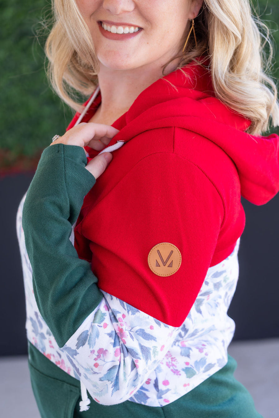 WAREHOUSE Colorblock Fullzip - Red, Winter Berry, Evergreen