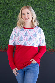 WAREHOUSE Natalie Pullover - Candy Cane Lane and Red