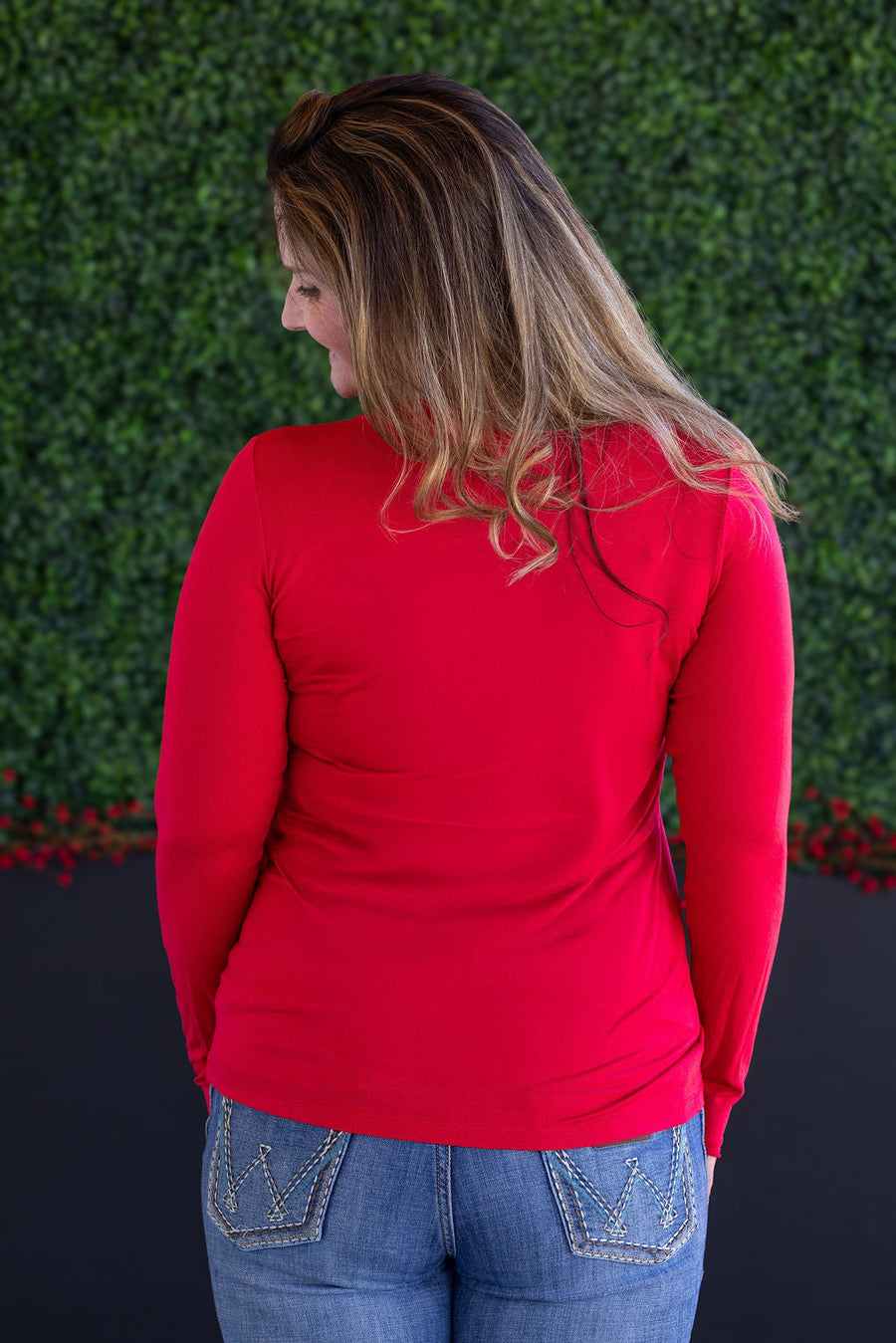 WAREHOUSE Larissa Long Sleeve - Red