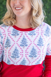 WAREHOUSE Natalie Pullover - Candy Cane Lane and Red