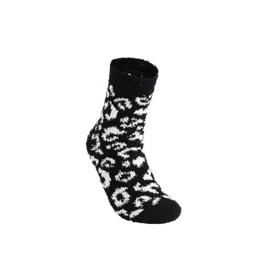 Black & White Fuzzy Socks- 3 Pair Set