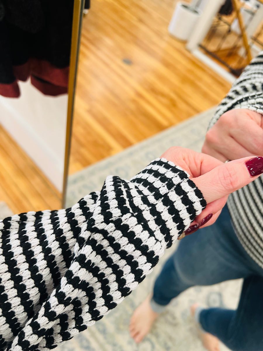 Striped Sweater- Black & White FINAL SALE