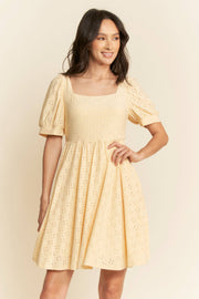 Eyelet Babydoll- Butter Yellow
