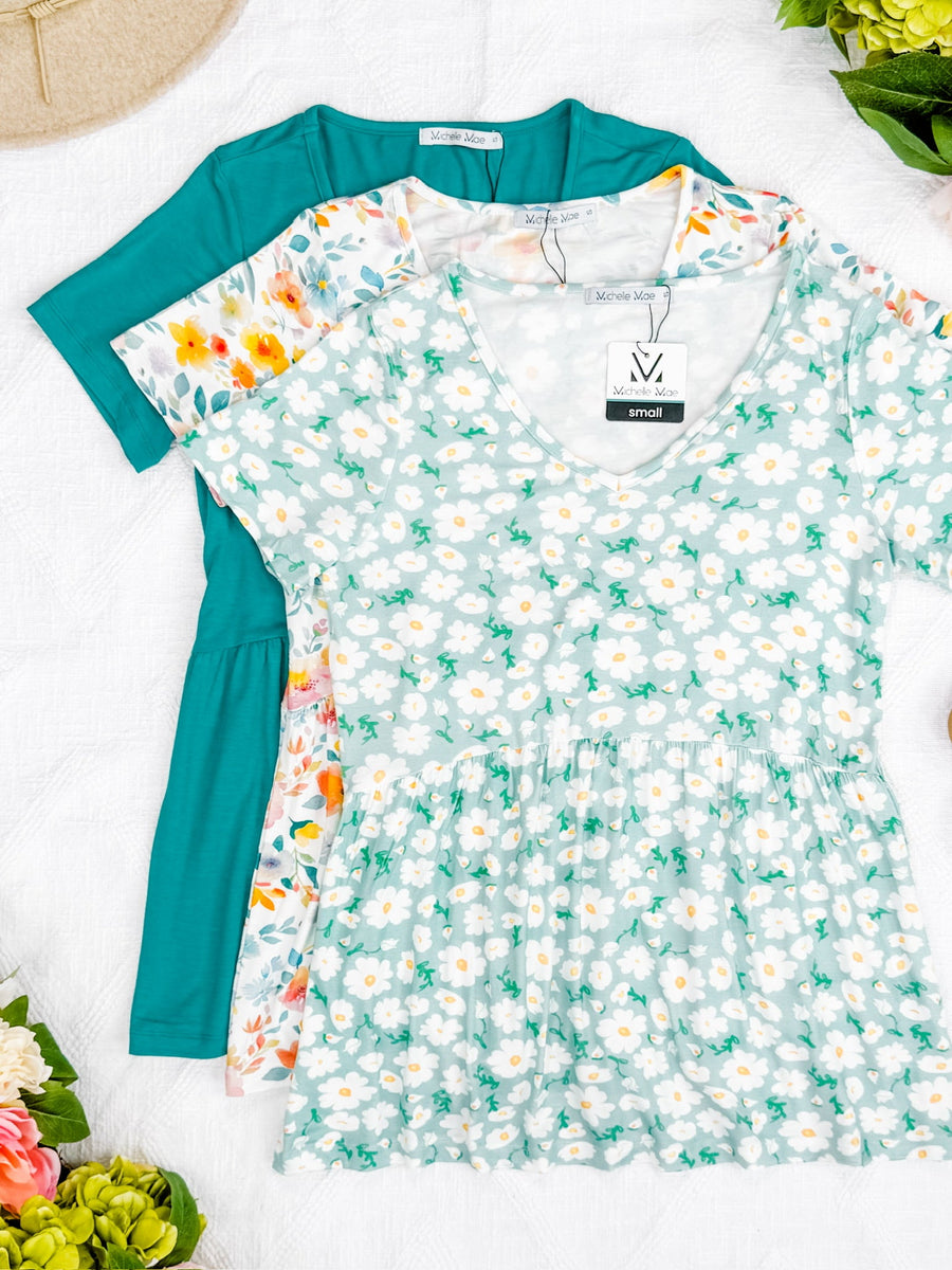 WAREHOUSE Sarah Ruffle Short Sleeve - Teal