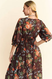 Midsummer Nights Maxi Dress- Navy Floral
