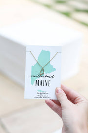State Necklace - Gold - MAINE