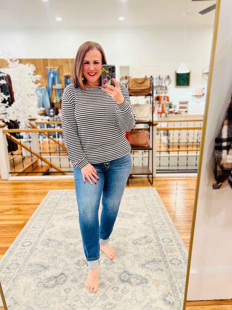Striped Sweater- Black & White FINAL SALE