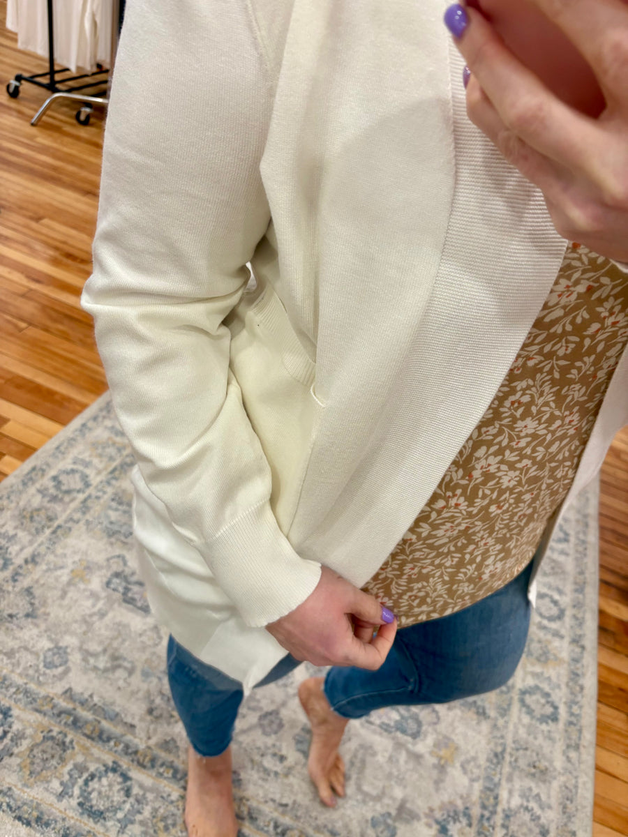 High Pocket Cardigan - White