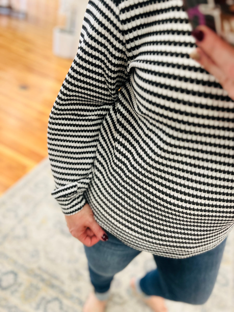 Striped Sweater- Black & White FINAL SALE