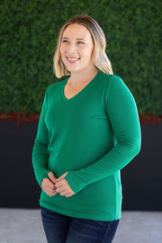 WAREHOUSE Leah Long Sleeve Top - Green