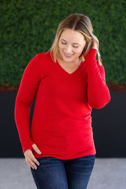 WAREHOUSE Leah Long Sleeve Top - Red