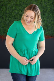 WAREHOUSE Sarah Ruffle Short Sleeve - Green