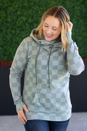 WAREHOUSE Ashley Hoodie - Olive Checkers
