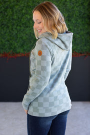 WAREHOUSE HalfZip Hoodie - Olive Checkers