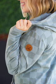 WAREHOUSE HalfZip Hoodie - Olive Checkers