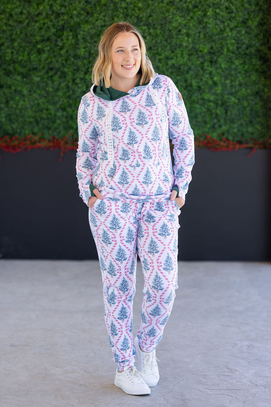 WAREHOUSE Hailey Pullover Hoodie - Candy Cane Lane