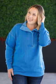 WAREHOUSE Jesse Vintage Wash Snap Pullover - Winter Blue