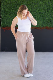WAREHOUSE Wide Leg Vintage Wash Bottoms - Tan