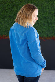 WAREHOUSE Jesse Vintage Wash Snap Pullover - Winter Blue