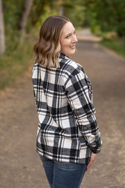 WAREHOUSE Norah Plaid Shacket - Ivory and Black