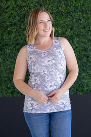 WAREHOUSE Ava Tank - Vintage Grey Floral