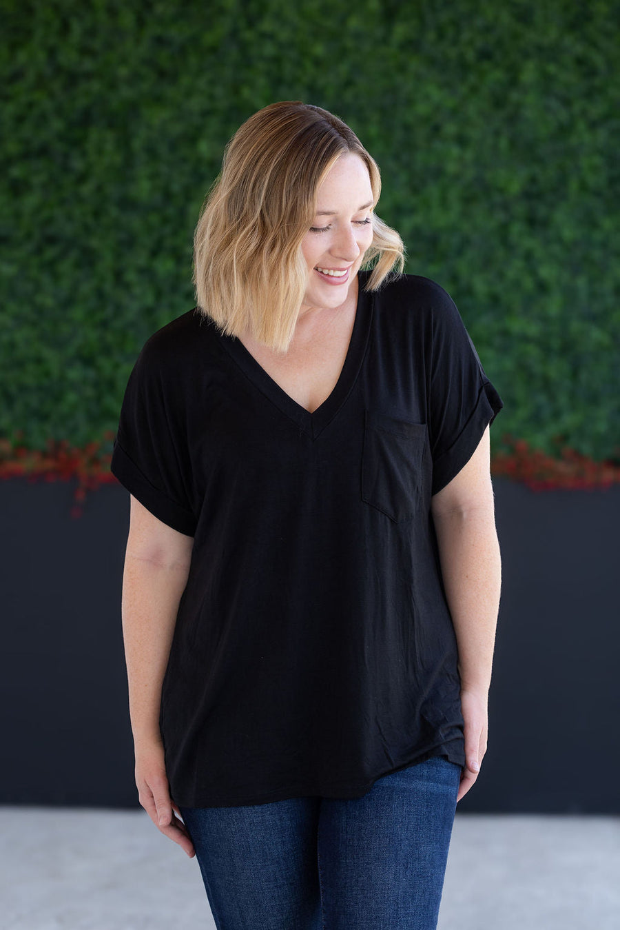 WAREHOUSE Sierra Pocket Top - Black