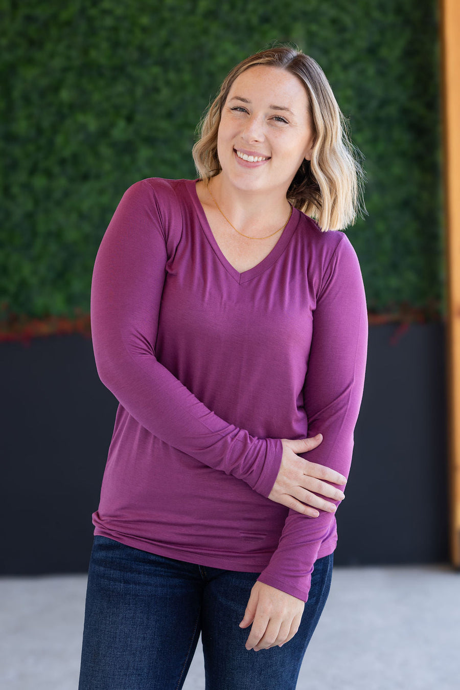 WAREHOUSE Larissa Long Sleeve - Mulberry