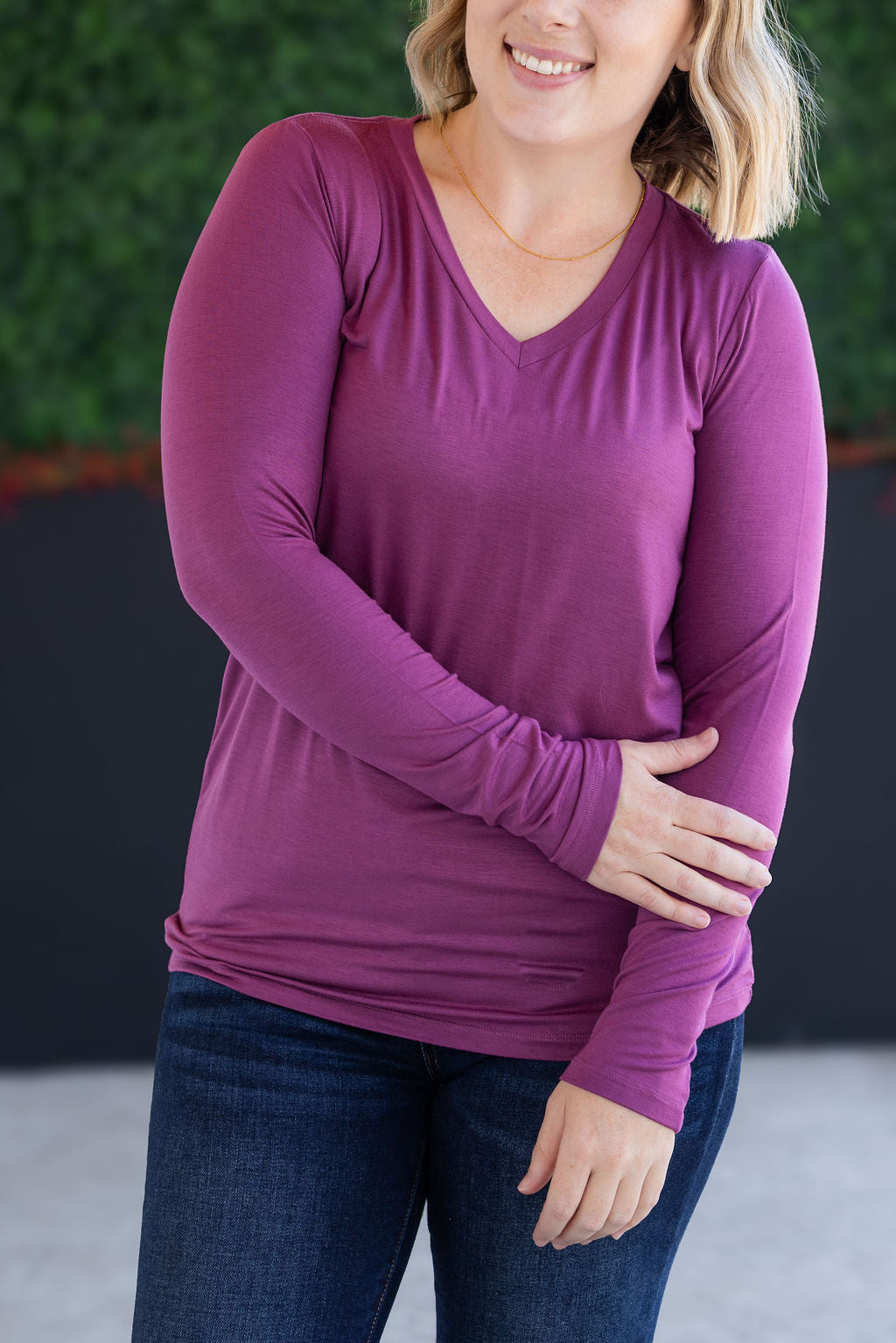 WAREHOUSE Larissa Long Sleeve - Mulberry