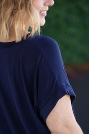 WAREHOUSE Sierra Pocket Top - Navy