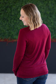 WAREHOUSE Larissa Long Sleeve - Burgundy