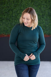 WAREHOUSE Blair Long Sleeve Top - Hunter Green