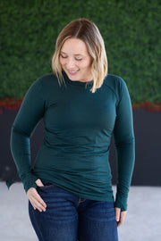 WAREHOUSE Blair Long Sleeve Top - Hunter Green