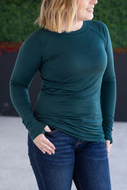 WAREHOUSE Blair Long Sleeve Top - Hunter Green