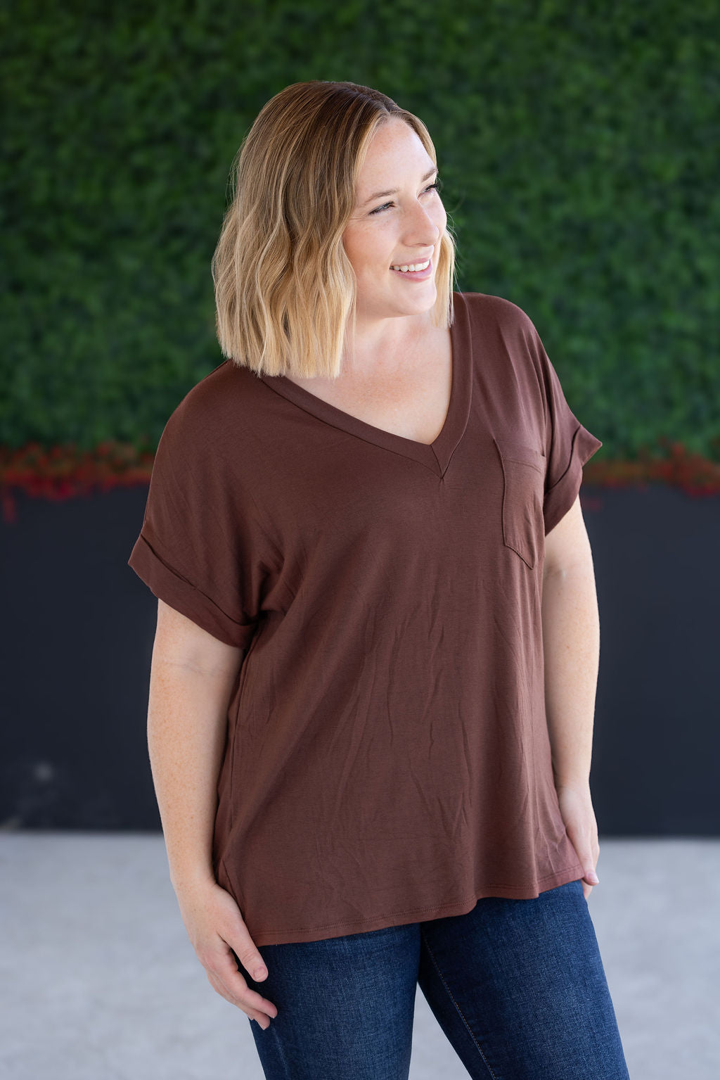 WAREHOUSE Sierra Pocket Top - Brown