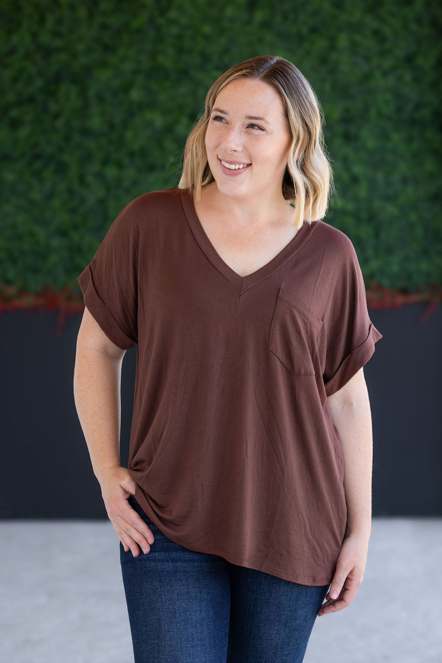 WAREHOUSE Sierra Pocket Top - Brown
