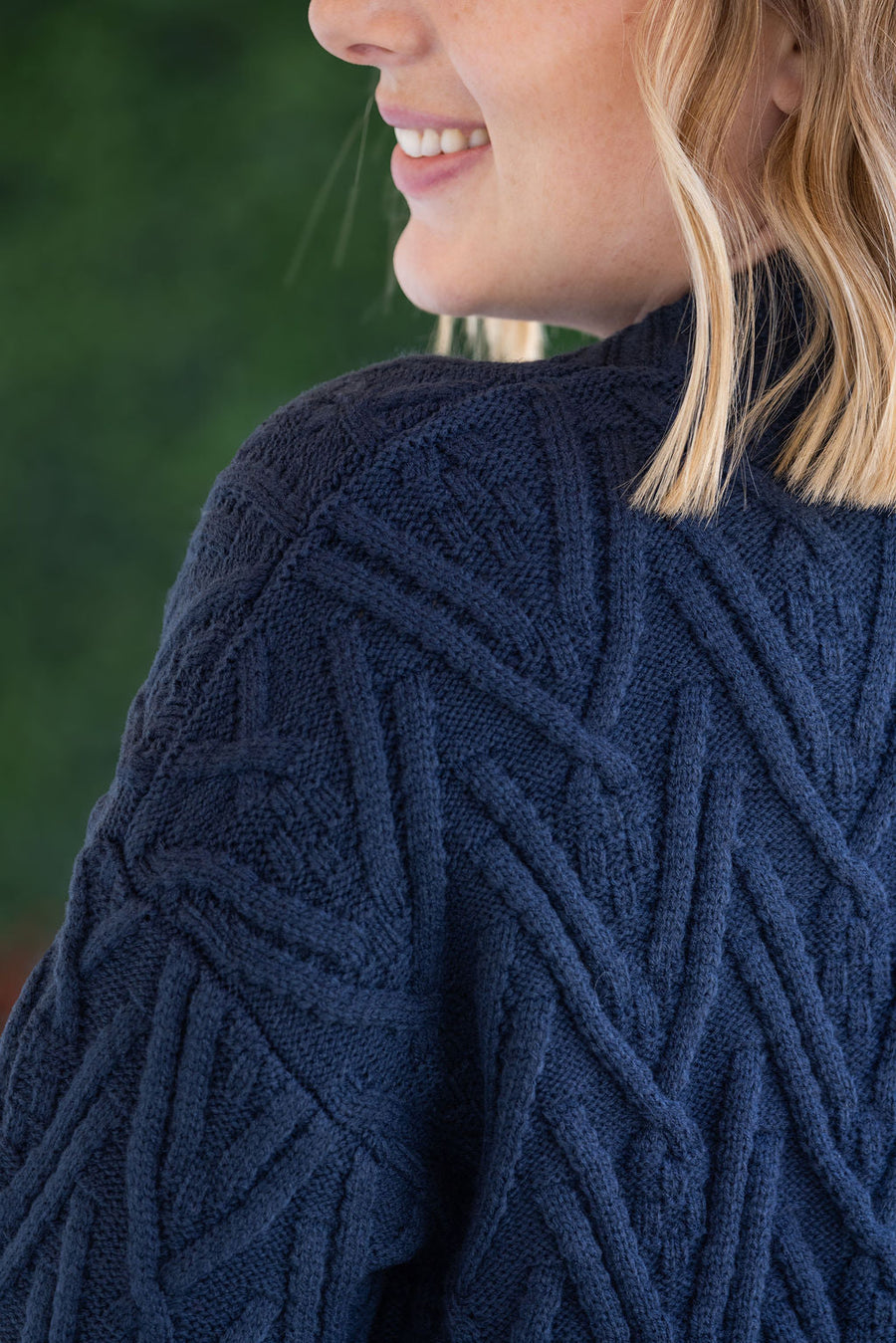 WAREHOUSE Brooks Button Sweater Cardigan - Navy