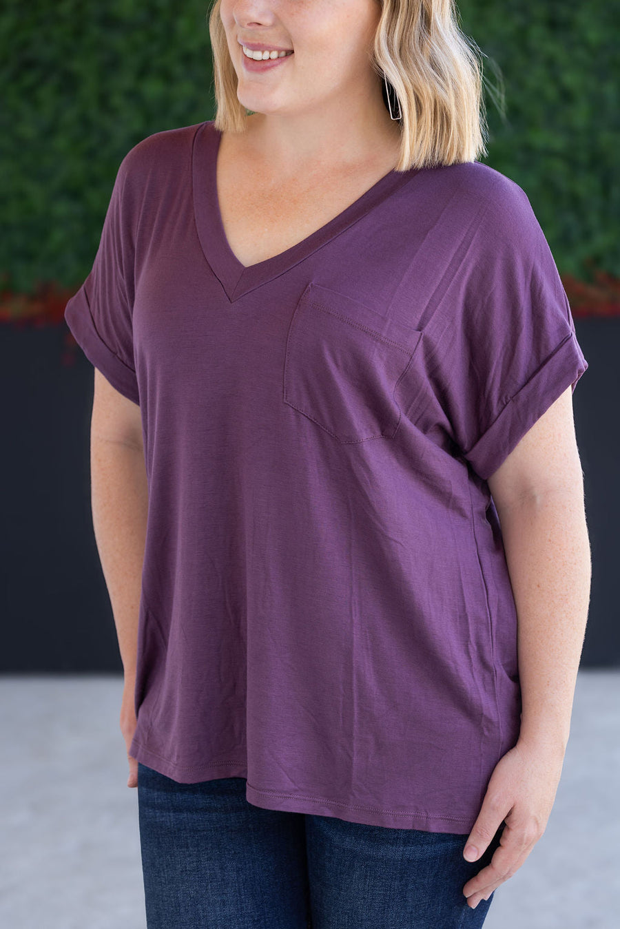 WAREHOUSE Sierra Pocket Top - Plum