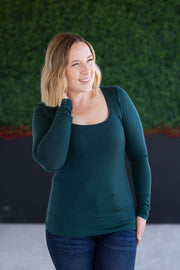 WAREHOUSE Alyssa Long Sleeve Top - Hunter Green